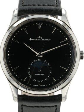 LeCoultre Ultra Thin Moon Black Dial Stainless Steel 39mm Auto Watch